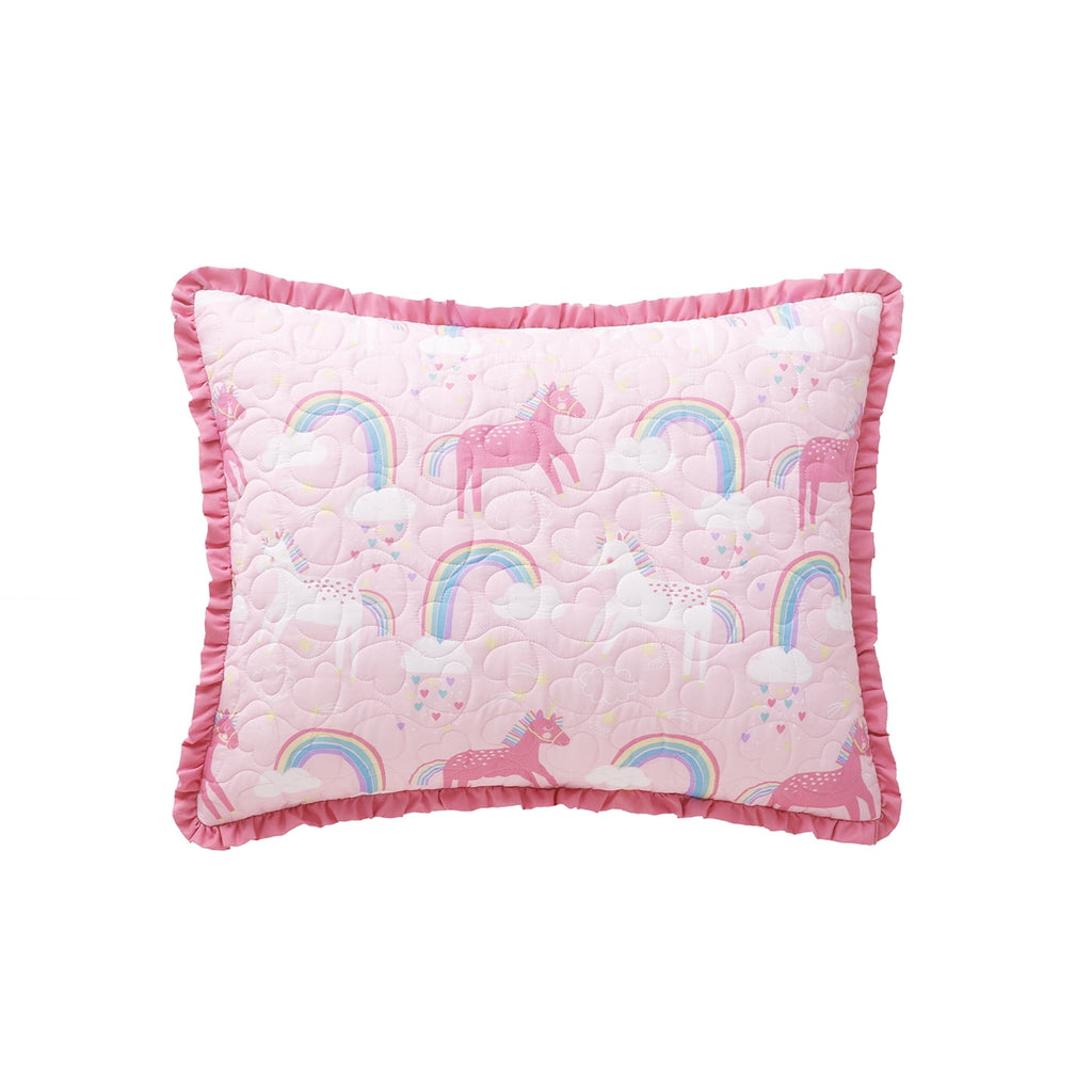 ALEX + BELLA Quilt Set Pink Unicorn Microfiber,Twin, 2 Piece