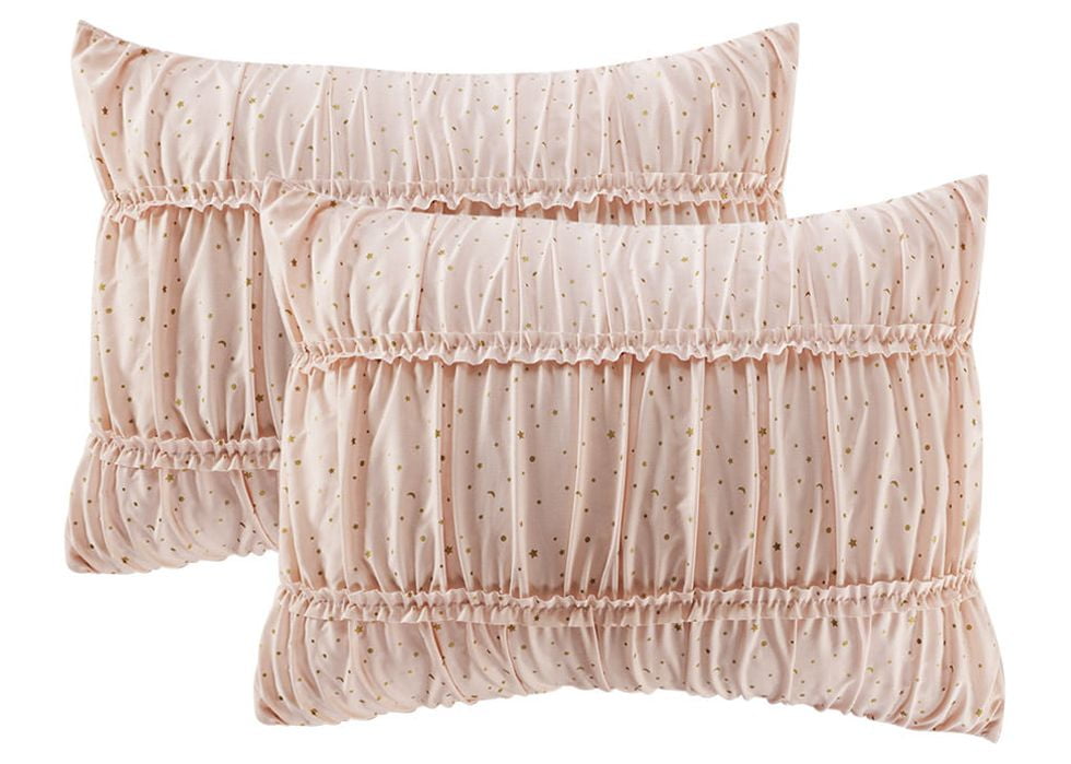 Tabitha Smocked Pink 5-Piece Microfiber Comforter Set - Full