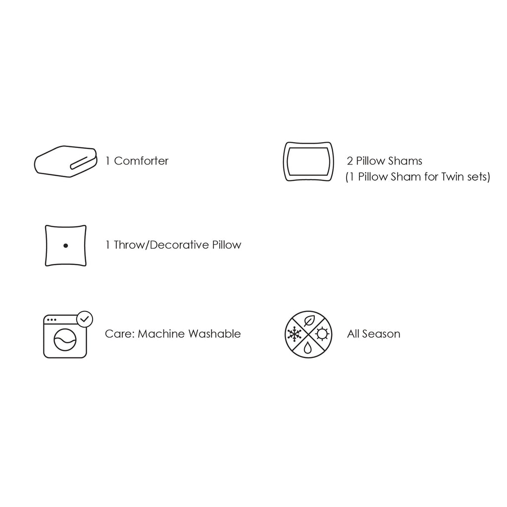 Next Level Dark Grey/Blue 4-Piece Microfiber Comforter Set - Full