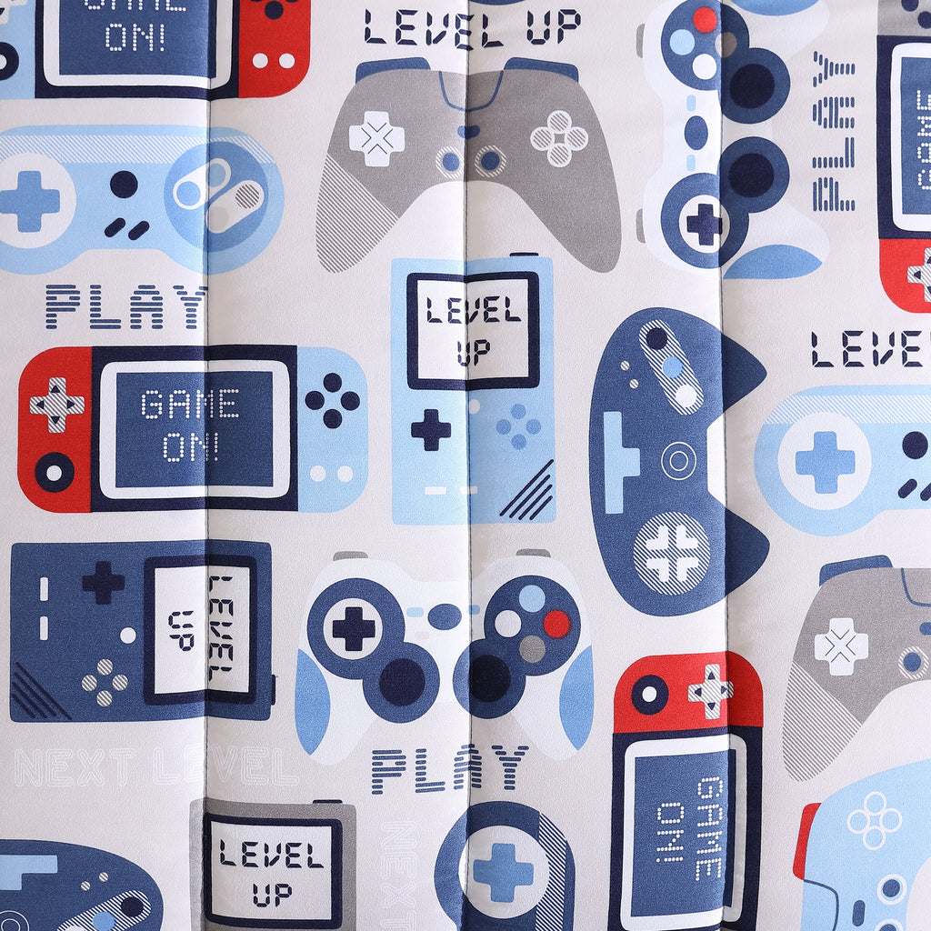 Gamer Blue Grey 2-Piece Ultra Soft Microfiber Comforter Set - Twin