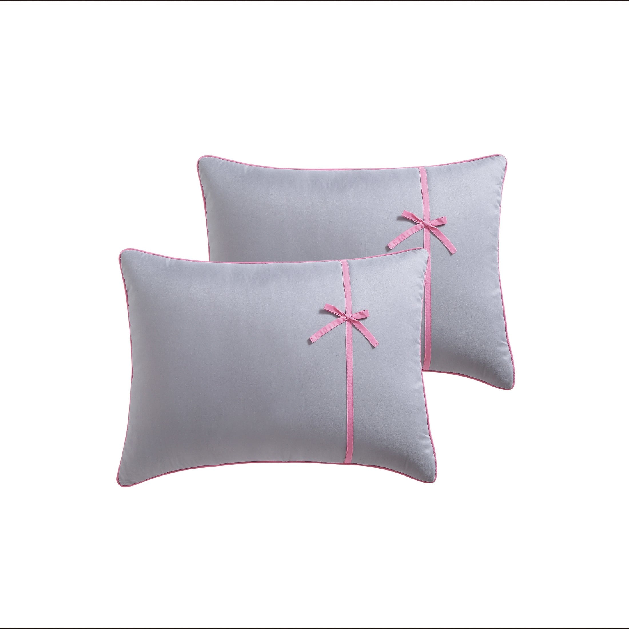 VCNY Home Kids' Sophie 8-Piece Grey/Pink Polka Dot Polyester Bed in a Bag, Twin, Girls