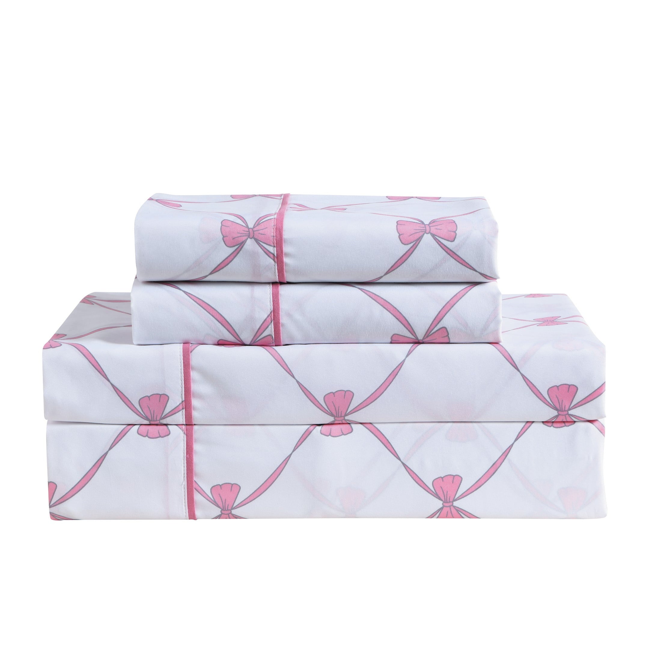 VCNY Home Kids' Sophie 8-Piece Grey/Pink Polka Dot Polyester Bed in a Bag, Twin, Girls